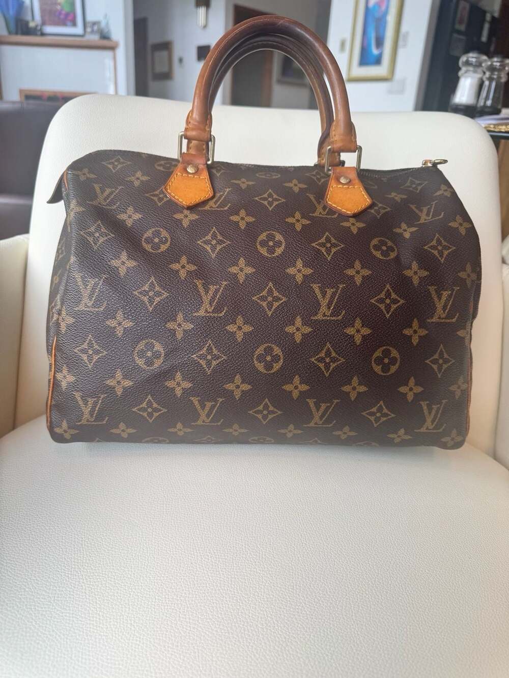 Louis Vuitton Speedy 35 Monogram Vintage Made in France + COA